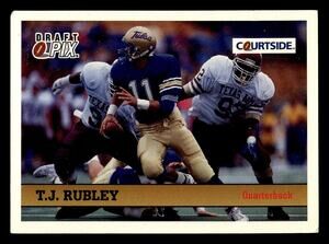 1992 Courtside Draft Pix #87 T.J. Rubley Football Card